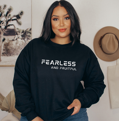 Fearless and Fruitful Sweatshirt - White on Black